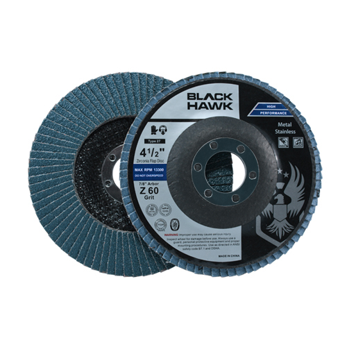 41/2" x 7/8" Black Hawk Zirconia Flap Discs T27 4.5" Sanding